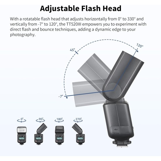 GODOX TT520III Camera Flash Speedlite - Wireless 433MHz GN33 Camera Flash (TT520II Upgraded) GODOX TT520III Camera Flash Speedlite - Wireless 433MHz GN33 Camera Flash (TT520II Upgraded)